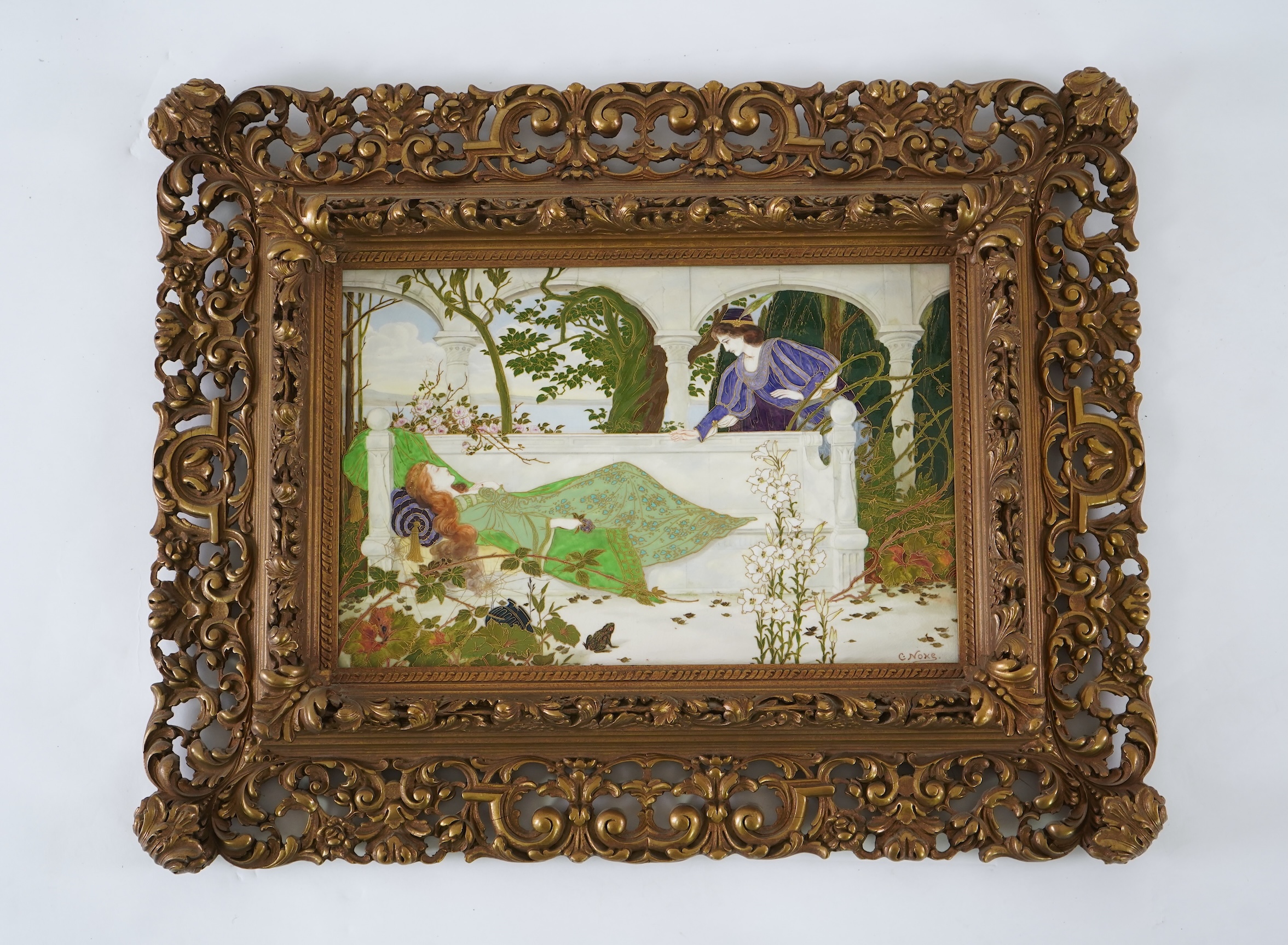 Charles Noke (1858-1941) and William G. Hodkinson (1880-1920) for Royal Doulton: An impressive Pre-Raphaelite style plaque